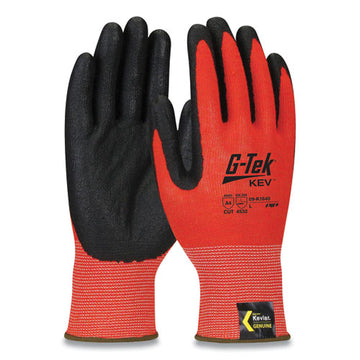 G-Tek® Kev Hi-vis Seamless Knit Kevlar Gloves, Medium, Red-black freeshipping - TVN Wholesale